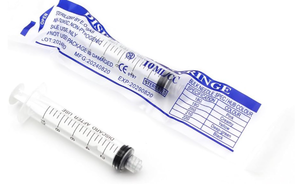 lot 6151 image: 10mL Luer Lock Syringe, Sterile, Individually Sealed - 80 Syringes per Box (no needles)