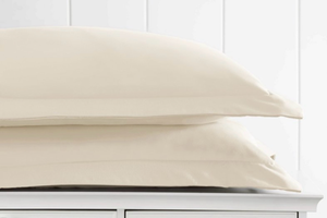 lot 6154 image: Solid Pillow Shams Set - Ultra Soft - Becky Cameron (Set of 2), Ivory, Standard