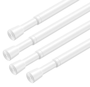 lot 6159 image: 2 AIZESI Spring Tension Rods Adjustable Tension Curtain Rod Small Tension Rod No Drilling Expandable Spring Loaded Curtain Tension Rod (White,26 to 39)