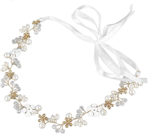 lot 6160 image: Rhinestone Wedding Headband Hair Vine Headpieces Gold Bridal Hair Accessories for Brides