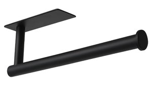 lot 6165 image: theaoo Paper Towel Holder - Under Cabinet Paper Towel Holder for Kitchen, Adhesive Paper Towel Roll Rack for Bathroom Towel, Wall Mounted Matte Black Paper Towel Rack, SUS304 Stainless Steel (1, Black)