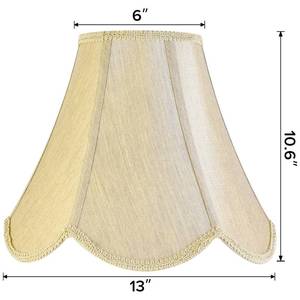 lot 6185 image: GO&SO Gold Lamp Shade Medium Bell Lamp Shades -Edge Petal Braid Design Scalloped Lamps Shade -6Top x 13Bottom x 10.6Vertical Height (Spider) Replacement Lampshades for Table Lamps -Easy Assembly