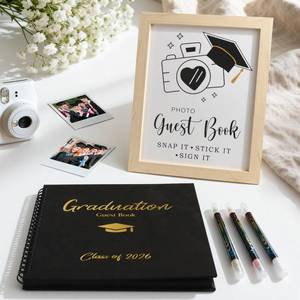lot 6189 image: 2026 Graduation Decorations - 30 Pages Graduation Guest Book with Photo Sign and 3 Markers