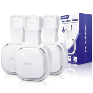 lot 6191 image: Wall Mount Holder for eeero 6 and for eero 6 Router Mesh Wi-Fi System, No Messy Wires, Space-Saving Outlet Wall Mount Holder for eero 6 Plus Extender, Stand Bracket for eero 6 (White-3pcs)