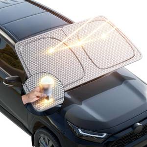 lot 6200 image: helloleiboo Graphene Car Windshield Sun Shade Car Sun Shade for Windshield with Heat Absorption Coating Foldable Design with UV Protection to Keep Your Car Interior Cooler Silver (X-Large-34 in)