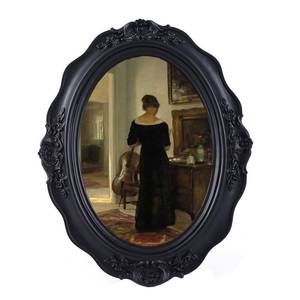 lot 6203 image: SIKOO Vintage Picture Frames 5x7 Antique Oval Picture Frame Tabletop and Wall Mount Vintage Wall Decor Black