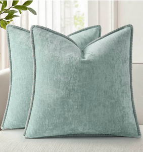 lot 6248 image: 2 Aqua Haze Throw Pillow Covers