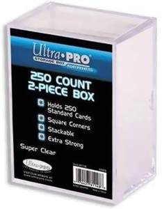 lot 6268 image: Ultra PRO All Team 2-Piece Storage Box, 250 Count, Clear