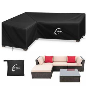lot 6270 image: Kipiea Patio L-Shaped Sectional Sofa Cover, 420D Heavy-Duty Oxford Fabric Outdoor Sectional Cover with 6 Windproof Buckles, Anti UV and No Tears, No Fading (Left Facing, 58 x 85 L x 33.5 D x 31 H)