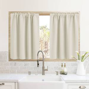 lot 6279 image: RYB HOME RV Curtains for Camper Windows, Mini Small Thermal Insulated Sunlight Heat Blocking Blocking Privacy Portable Curtains for Travel Trailer, Width 34 by Length 24, Beige, 2 Panels