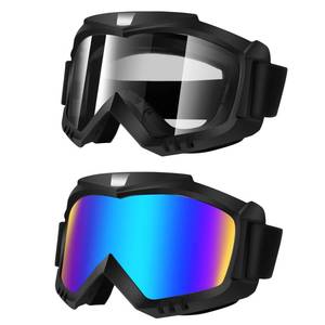 lot 6283 image: Lievermo Dirt Bike Goggles, 2 Pack Motorcycle ATV Riding Ski Racing Helmet Goggles, Windproof Glasses for Adults Men Women Youth Kids (Colorful  Clear)