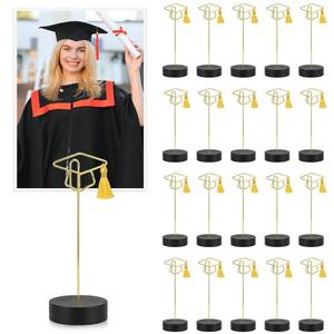 lot 6285 image: Mifoci 20 Pcs Grad Cap Graduation Picture Display with Yellow Tassels 6 Inch Large Grad Photo Holder for Centerpieces Table Number Card Stand for Class of 2026 Graduation Party Decor Supplies(Yellow)