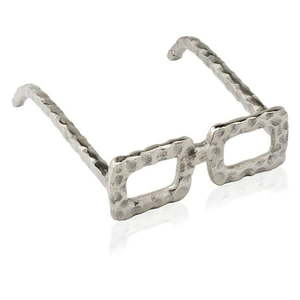 lot 6286 image: Modern Day Accents Silver  Sunglasses Sculpture  Trendy  Aluminum  Figurine  Table Top  Home and Office Decor  Spectacles  Square Glasses  Modern  6  x 7  x 2