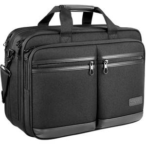 lot 6292 image: KROSER Laptop Bag Stylish Laptop Briefcase Fits Up to 17.3 Inch Expandable Water-Repellent Shoulder Messenger Bag Computer Bag with RFID Pockets for BusinessTravelCollegeMenWomen-Black
