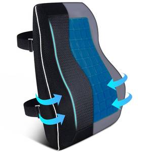 lot 6293 image: Gel Lumbar Support Pillow for Office Chair Car Gaming Chair Lower Back Pain Relief Back Support, Cooling Memory Foam Cushion for not stand the heat, 3D Mesh Cover Ergonomic Orthopedic Back Rest