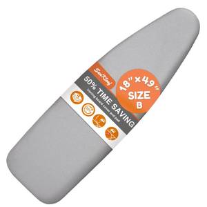 lot 6306 image: Sunkloof Ironing Board Cover and Pad 18x49 Extra Wide Natural Cotton, Scorch and Stain Resistant Silicone, 6mm Thick Padding Iron Board Cover with Fasteners Heavy Duty Elastic Edge, Heatproof