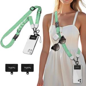 lot 6312 image: Icycay Phone Lanyard Crossbody, Green Tropical Leaves Cell Phone Strap for Around The Neck Adjustable, Teacher Anti Theft Cute Lanyard for ID Holder Keys Accessories Travel Essential
