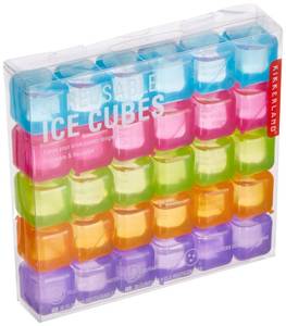 lot 6315 image: Kikkerland Reusable Ice Cubes, Set of 30, Multicolor