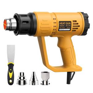 lot 6318 image: Heat Gun, TGK 1800W Heavy Duty Hot Air Gun Kit, Dual Temperature Settings with 4 Nozzle Attachments Overload Protection for Crafts, Shrink WrappingTubing, Paint Removing, Epoxy Resin