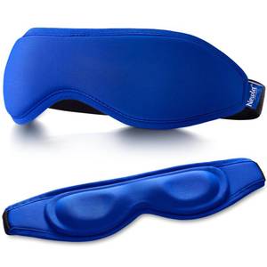 lot 6333 image: Contoured Cooling Gel Eye Mask Snug-Fit Cold Compress for Puffy Eyes, Migraine & Sinus Pressure, Ice Pack for Eye Strain & Post-Surgery Care - Fits Most Head Sizes, Eye Care (Blue)