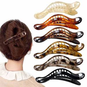 lot 6344 image: Oersul 6 Pcs Flat Hair Clips for Women Thin Hair,Leopard Print Duckbill Hair Claws Non Slip Grip Hair Claw Clips-6 Colors