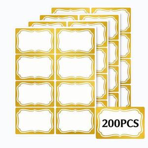 lot 6352 image: Gold Name Tag Stickers 200 PCS, 2 x 3 Blank Adhesive Labels with Elegant Gold Border, Writable Sticker Labels for Classroom, School, Office Organization, File Folders, Storage, Meetings & Events