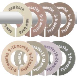 lot 6361 image: 8 Pcs Baby Closet Dividers for Clothes, Round Baby Clothes Organizer, Baby Closet Organizer with Clear Size Labels, Fits Most Rods