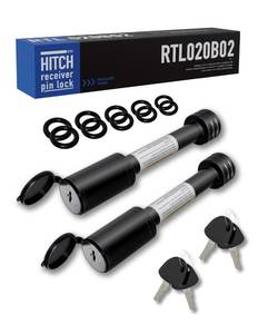 lot 6365 image: RETRUE Trailer Hitch Receiver Pin Lock, Suitable for 2 Inch Receiver, 58 Dia Hitch Lock for Securely Locking Trailer Hitch, Black (1 Lock No Key)