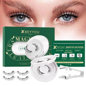 lot 6366 image: KEYYOU Reusable Magnetic Eyelashes 2 Pair with Applicator No Glue Needed 3D Natural Magnetic Lashes