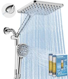 lot 6370 image: MakeFit Dual Filtered Rain Shower Head Combo, High Pressure Handheld Shower Head with Adjustable Bar - Rainfall Shower Head And Showerhead with Filter for Hard Water - Removes Chlorine