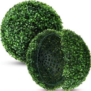 lot 6371 image: Hotop 2 Pcs 11 Inch Artificial Plant Topiary Ball 4 Layers Garden Spheres Boxwood Balls Artificial Topiaries Spheres Decorative Plants for Backyard, Balcony, Garden, Indoor Outdoor Decor(Green)