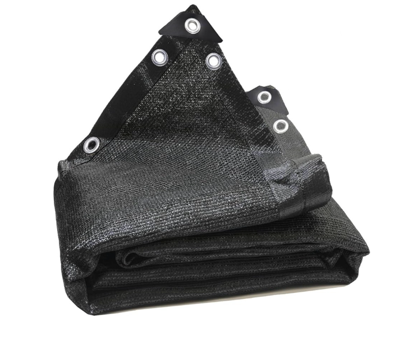 lot 5160 image: JIANLEI 90% Garden Shade Cloth with Grommets,6FT12FT,Used for Terrace,Plant Covering, Greenhouse Outdoors Heat Protection,Black HDPE Material, More Resistance to Wind and Violent Tear