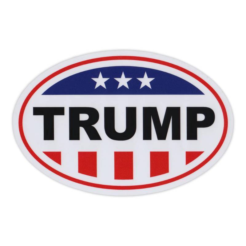 lot 5210 image: Trump Magnet, United States Flag Design, Donald Trump, 6 x 4 Magnetic Bumper Sticker