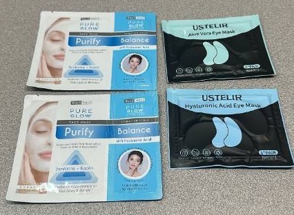 lot 5550 image: Face and Eye Mask Set - Pure Glow Purify and USTELIR Hyaluronic Acid Collection