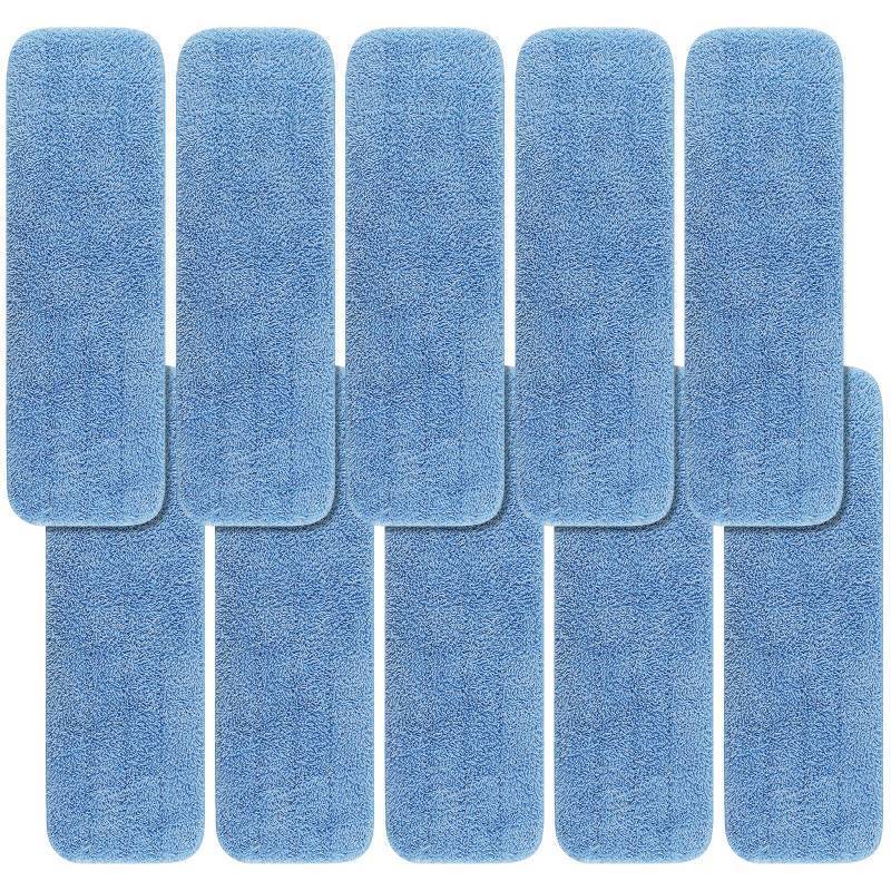lot 5253 image: Replacement Mop Pads Fit for Rubbermaid Commercial 18 and 17 Mop - 10 Pack Wet & Dry Commercial Cleaning Reusable Refills Fit for Any Flat System 17 and 18 Inch