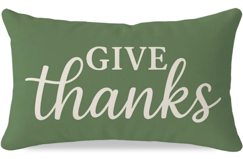 lot 5614 image: PANDICORN Decorative Throw Pillow Cover 12x20 Inch Give Thanks Thankful Sage Green Outdoor Thanksgiving Lumbar Cushion Case Decorations for Home Living Room Bedroom Sofa Couch Decor