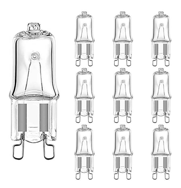 lot 4948 image: BesYouSel G9 Halogen Bulb 20W T4 JD Type Bulb 120 Volt Lamp G9 Base Bi Pin Halogen House Hold for Under Cabinet Light Pendant Accent Microwave Bulbs 2700K Warm White Clear Glass Pack of 10