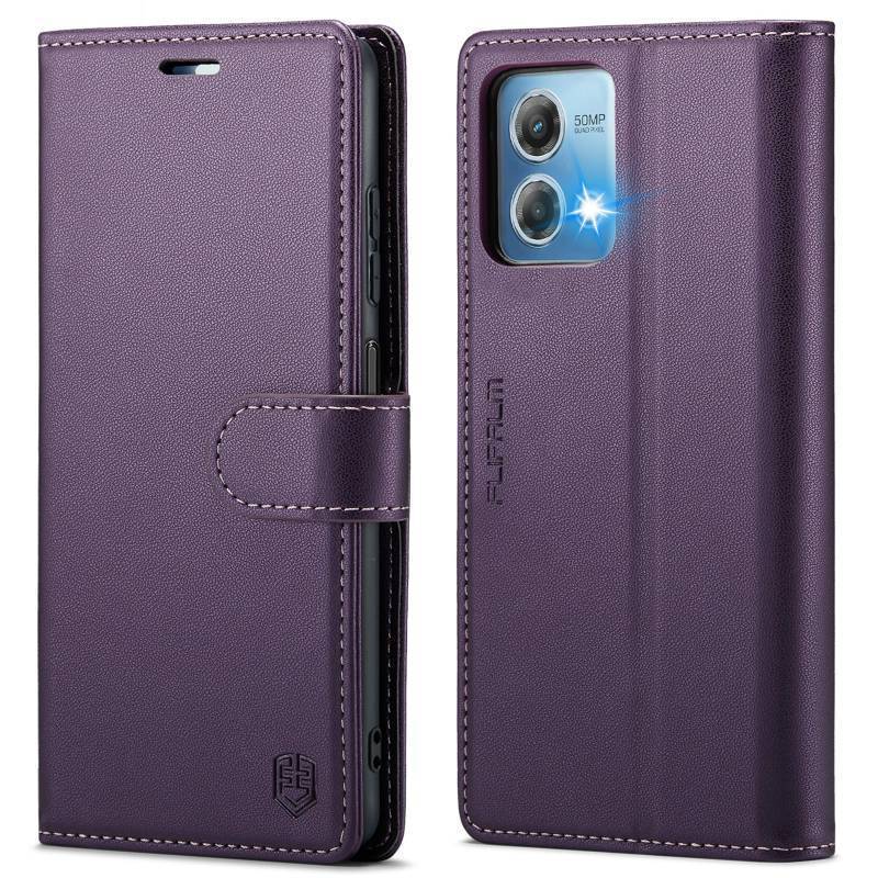 lot 5313 image: FLIPALM Wallet Case for Moto G Stylus 5G 2023, RFID Blocking Credit Card Holder, PU Leather Folio Flip Kickstand Protective Shockproof Cover for Motorola Moto G Stylus 5G 2023 (Purple)