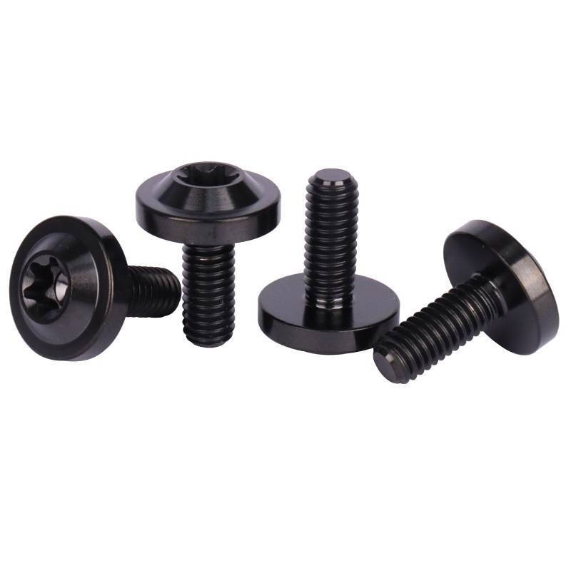 lot 5335 image: UHDFBDHF 4Pcs Titanium Bolt M6 10 15 20mm Torx T40 Screws for Bicycle Motorcycle Car Bolt (Black, M6x15mm)