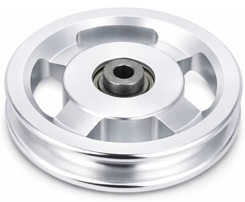 lot 5718 image: Alomejor Aluminum Alloy Bearing Pulley Wheel for Gym Equipment, Universal Fitness Accessory, 90mm and 115mm