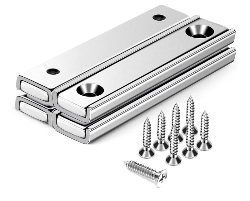 lot 5724 image: DIYMAG Cabinet Door Magnets, 20 Pack Magnetic Door Catch, 45Lbs Drawer Magnet Catch, Strong Magnets Matching Screws and Iron Sheets for Cabinet Magnet - 40x13.5x5mm, Silver