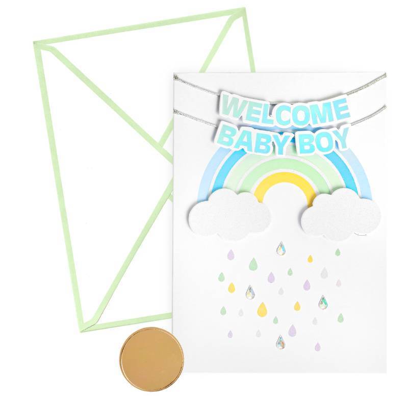lot 5800 image: GIFTING GIGGLES Card for Baby Boy  New Baby Congratulations 3D Pop Up Card - For New Parents or Grandparents  Gender Reveal, Nephew, Son  Comes wmatching Envelope and seal