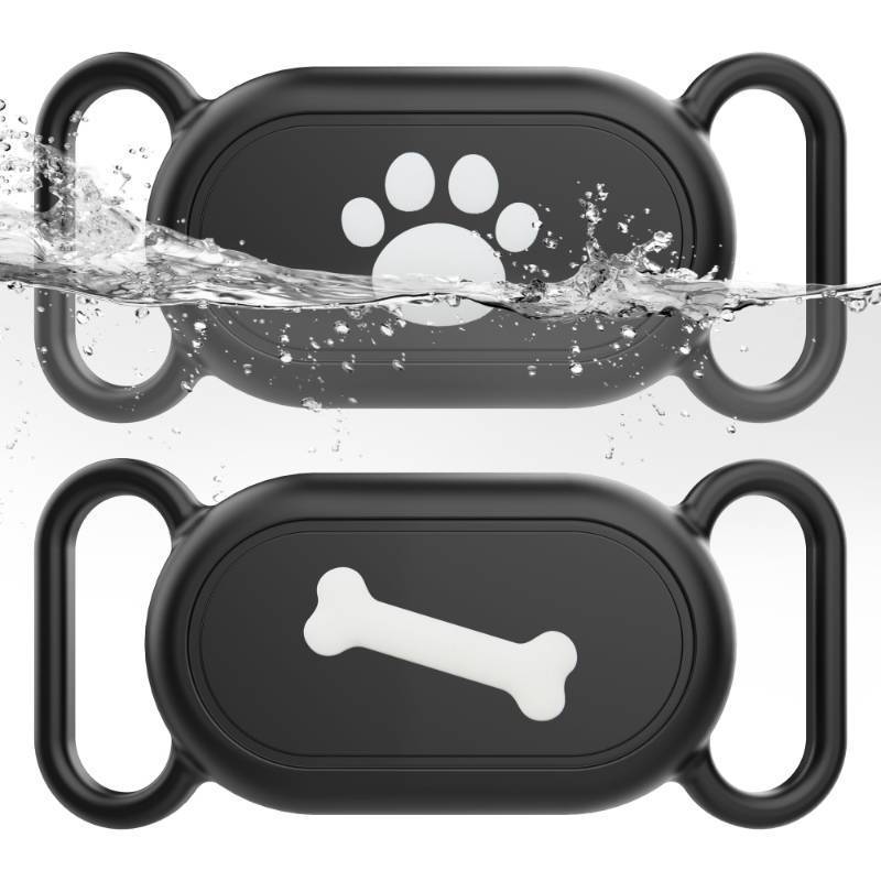 lot 2050 image: Dog Collar Holder(2 Pack) for Galaxy Smarttag2, Waterproof Silicone Case for Pet Cat, Anti-Lost Scratch Resistant Protective Cover Accessory for Samsung Galaxy Smart tag2(BlackBlack) - Retail $10