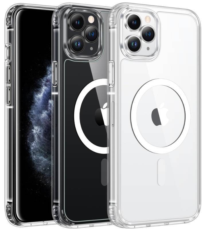 lot 2107 image: FNTCASE for iPhone 11 Pro-Max Case Clear Magnetic Phone Cases Compatible with Magsafe Slim Anti Yellowing Military Grade Drop Protection Rugged Protective Transparent Cell Phone Cover (A-Clear) - Retail $6
