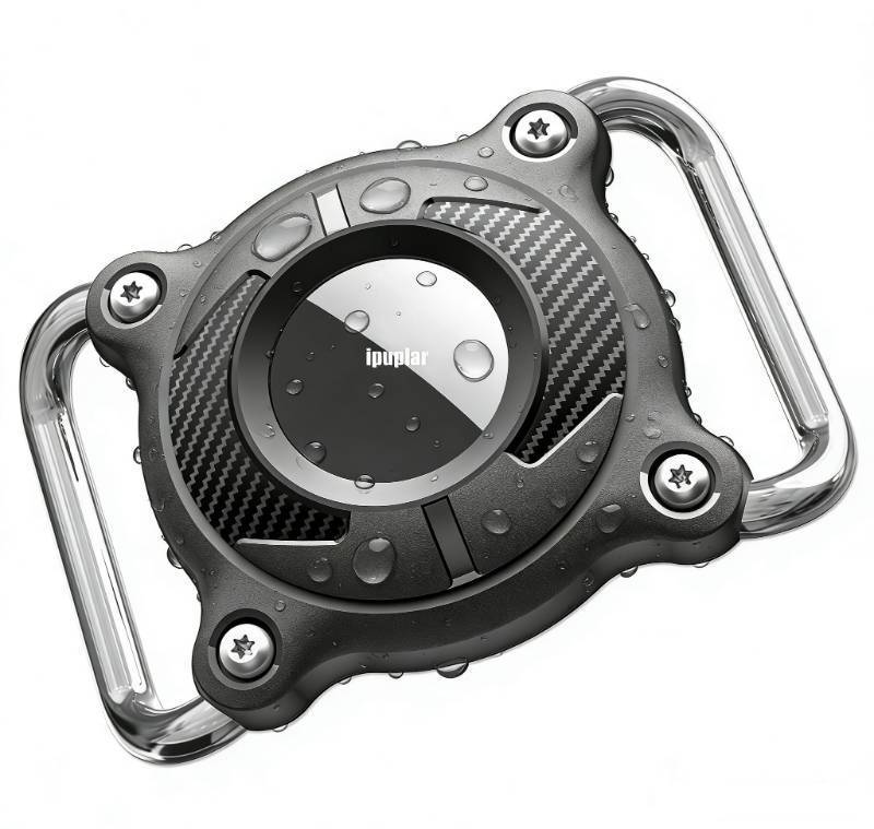 lot 2195 image: IPURLAR for Airtag  Dog Airtag Holder  Waterproof - Airtag Dog Collar Holder with Removable Metal Loop, Light Weight fit Width1.2in Thick0.18in Airtag Collar Holder - Retail $12