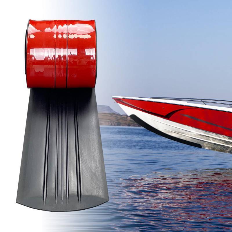 lot 2247 image: TONGMO Keel Guard Self-Adhesive Shield Keel Guard for Protecting Fiberglass and Specific Aluminum Boats from Rocks, Oyster Beds, and Scratches-5 Inche Wide (Black, 4FT for Boat Up to 14FT) - Retail $60