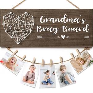 lot 3003 image: Grandmas Brag Board Grandma Gifts, Mothers Day Gifts for Grandma from Granddaughter Grandson, Grandmother Picture Frame Nana Gift Grandkids Photo Holder Christmas Birthday Gift for Nana Grandmother -&nbsp