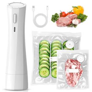 lot 3015 image: Handheld Vacuum Sealer for Food Storage Portable Vacuum Sealing Machine with 30 Vacuum Bags - USB Rechargeable Cordless Food Sealer Saver for 5X Preservation - Retail $27