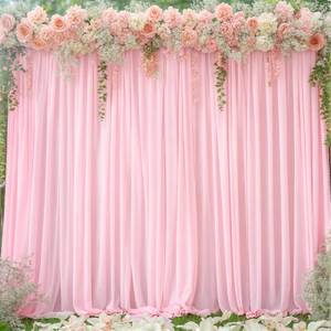 lot 3027 image: 8x10FT Baby Pink Backdrop Curtains for Wedding Parties, Wrinkle Free Polyester Photography Backdrop Drapes for Wedding Baby Shower Birthday Parties Stage Background Stand Decorations 4x10ft,2 Panels - Retail $25