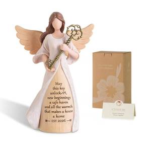 lot 3030 image: Storieme Housewarming Gifts New Home House Warming Gift for Women Friend Homeowner - Guardian Angel Figurines for New Apartment Party Decorations Entryway Table Decor Ideas - Retail $30